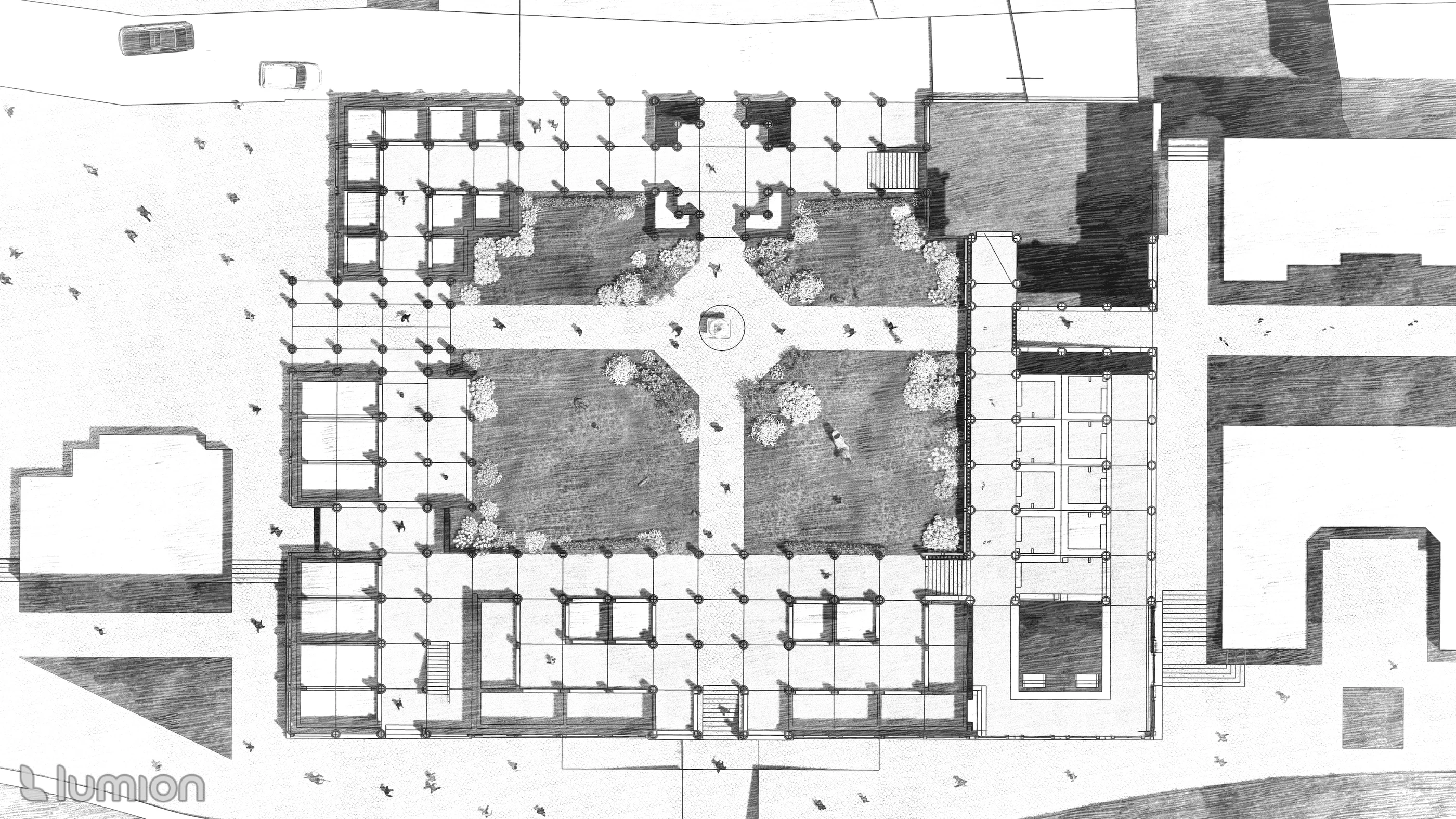 Market Hall: Plan study 1